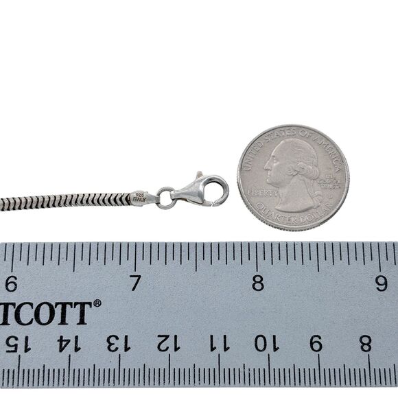 Vintage Sterling Silver 925 6 Charm Bracelet with Blue Murano Glass Beads 7.75" - Picture 5 of 6